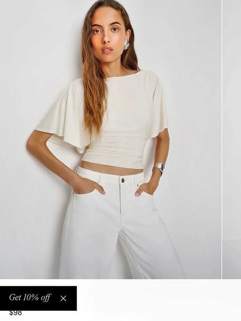 Reformation Miller Knit Top White Crop Top